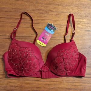NWT 34C Maidenform Push-Up Red Bra